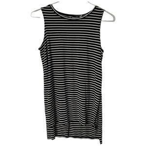 Athleta Black & White Striped Sleeveless Hi-Lo Tunic Tank Top Size Small 708301